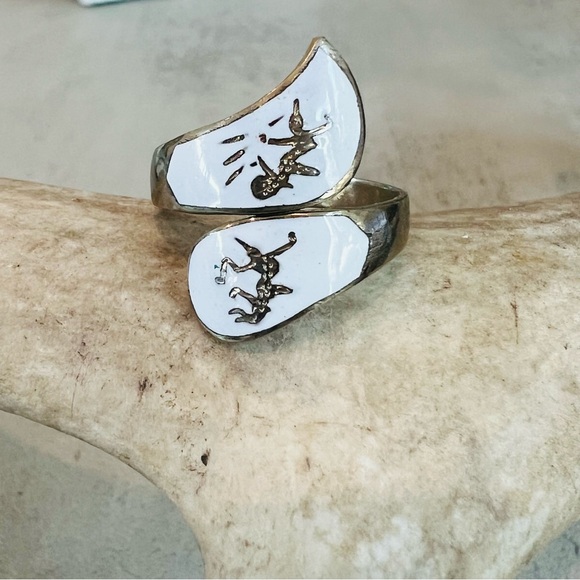 Vintage Jewelry - Siam Silver Plate Nieloware Adjustable Goddess Ring